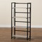Baxton Studio Lakota Modern Industrial Light Grey Finished Wood and Black Metal 4-Tier Display Shelf 206-12091 - alternate 6
